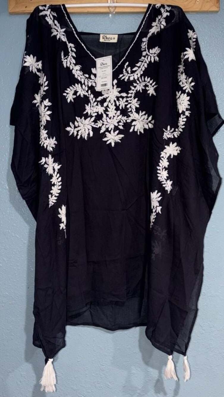 Rhea Laurels Embroidered Short Kaftan